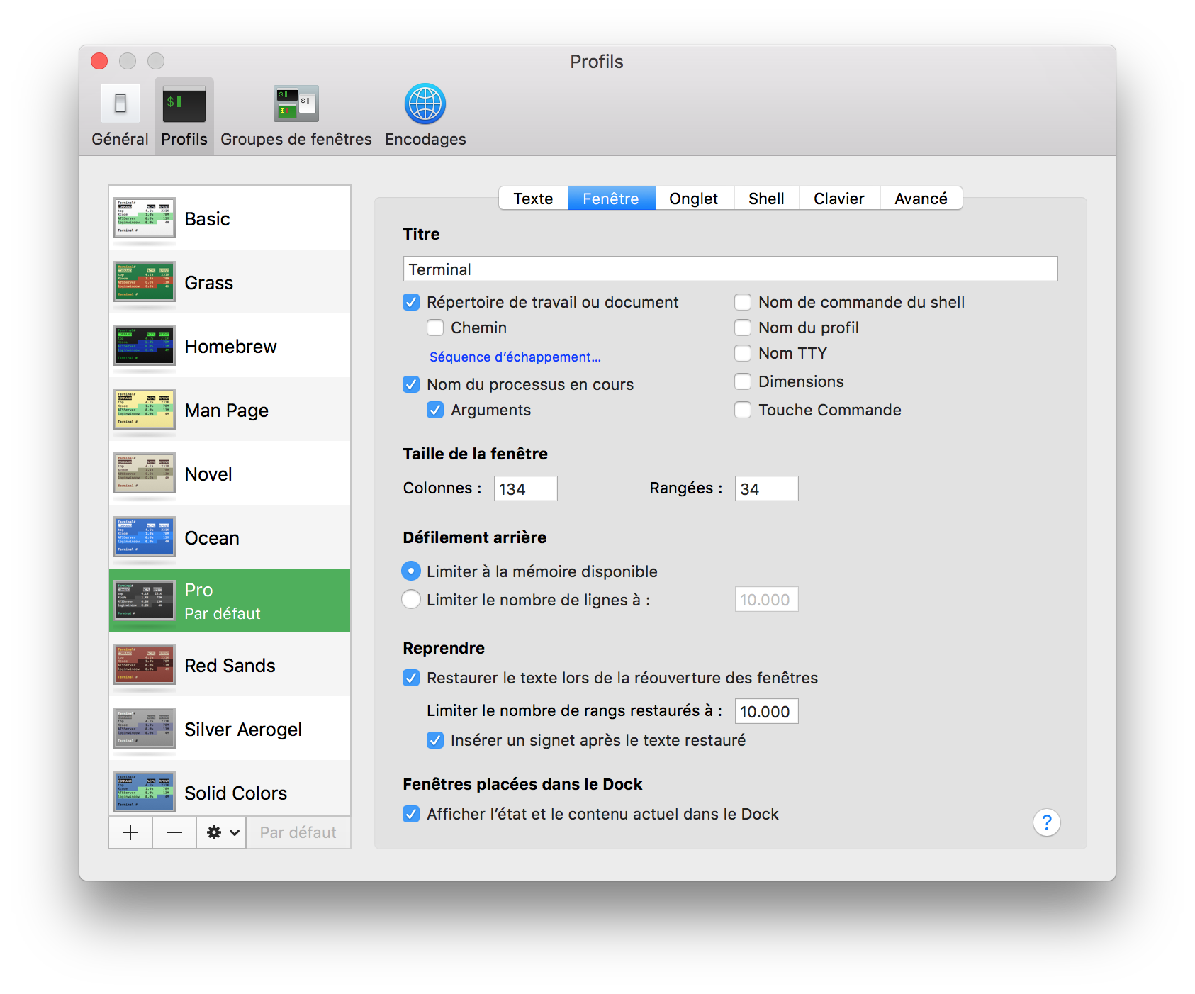 The Terminal Preferences The Terminal Preferences